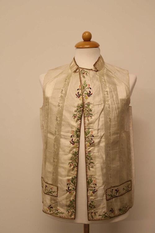 mouwloos vest met verticale banen