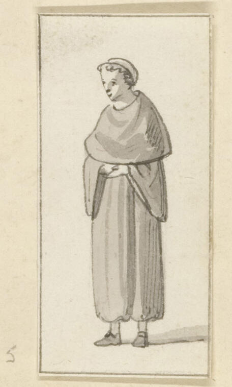 Italiaansche costumen (5): monnik met capuche