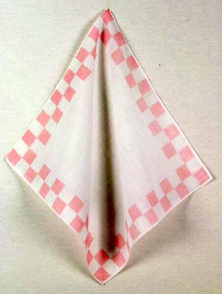 Zakdoek met geblokte rand