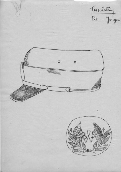 Tekening van een jongenspet, Terschelling