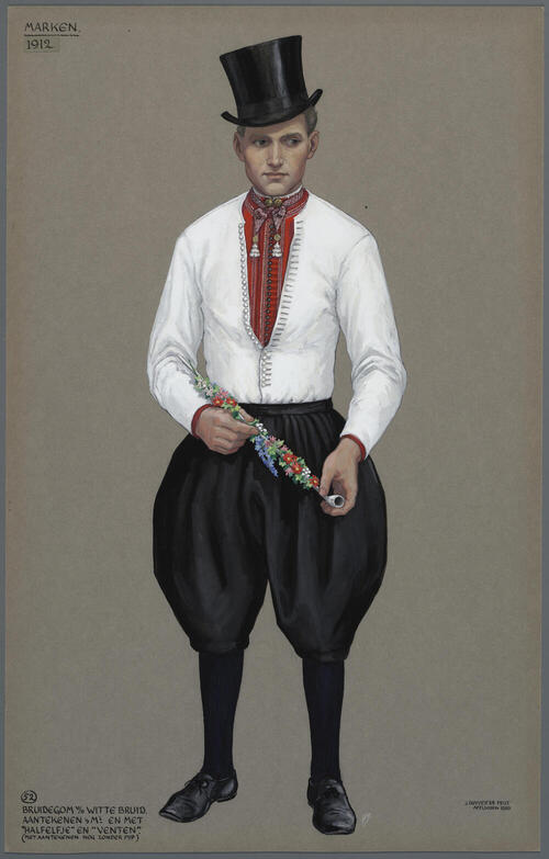 Bruidegom van de witte bruid, Marken 1912