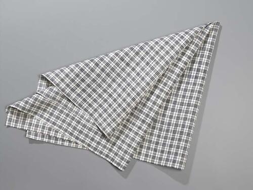 Hindelooper sondook met ingeweven ruit in wit en blauw (bliek bokkede)