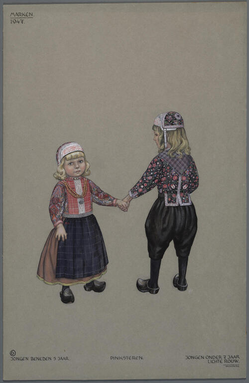 Jongens in pinksterdracht, Marken 1947