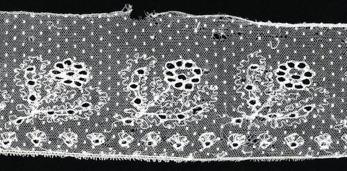 Strook versierde tule, zogenaamd 'Joadinne benaeid', Friesland, 1880–1940