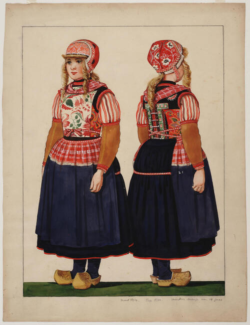 Marker meisje van 14 jaar, 1914