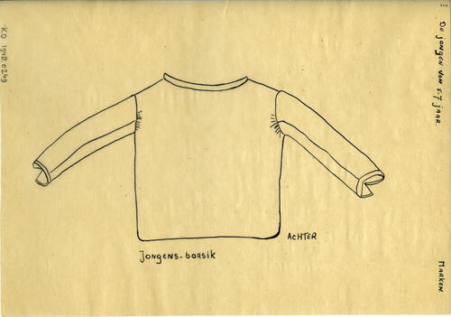 Tekening van een jongensborsik, Marken