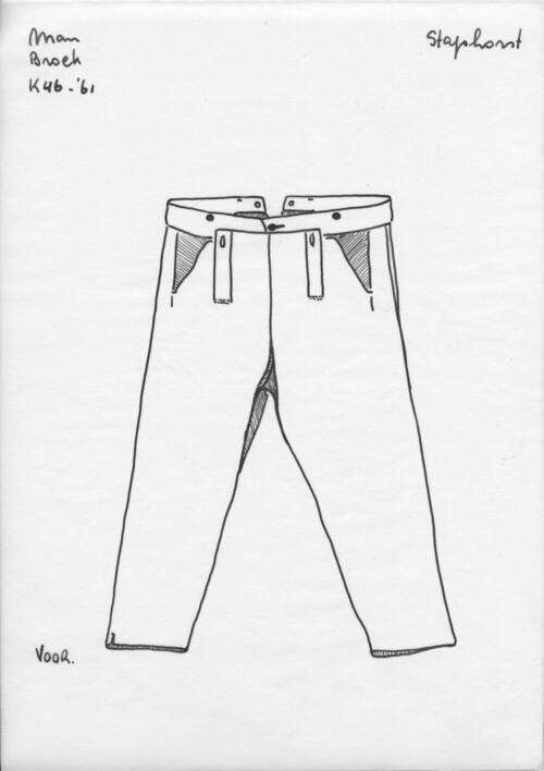 Tekening van een broek, Staphorst