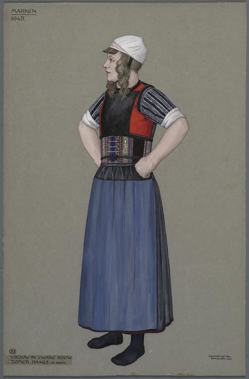 Vrouw in rouwdracht, Marken 1948