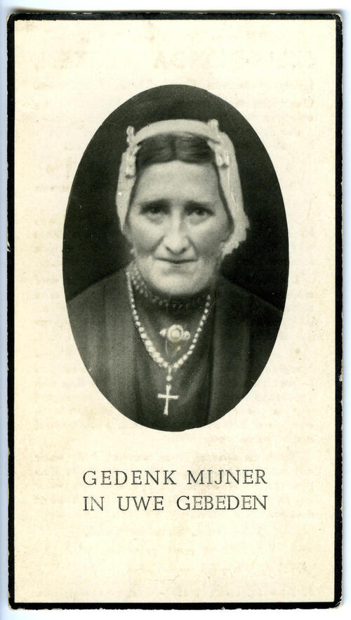 Bidprentje van Hillegonda Veeken, 1934