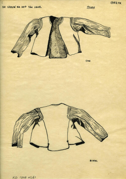 Tekening van 'mouwen', Marken