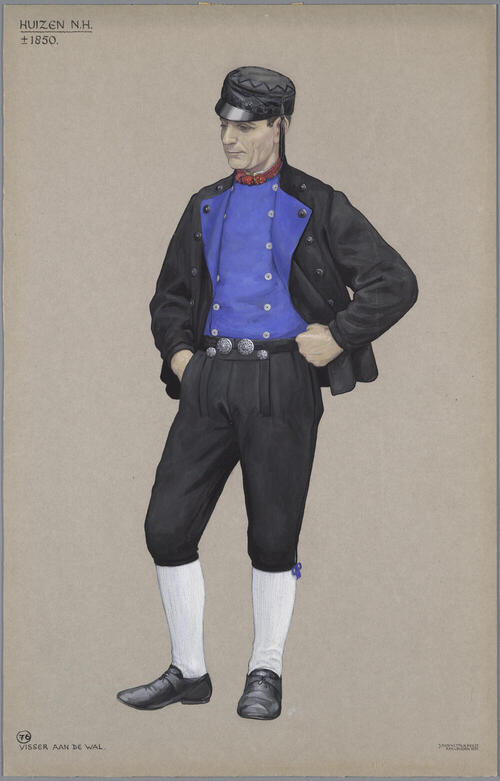Visser aan de wal, Huizen circa 1850