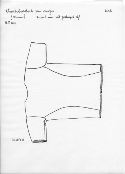 Tekening van een vrouwenonderborstrok, Urk