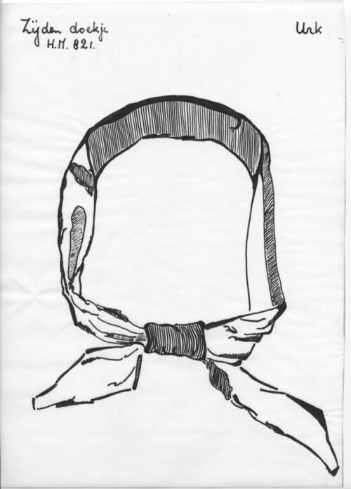 Tekening van een zijden doekje, Urk