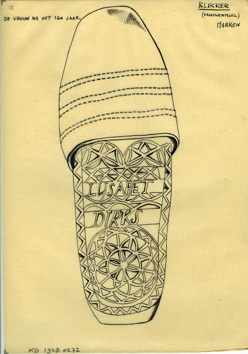 Tekening van een 'klikker', Marken