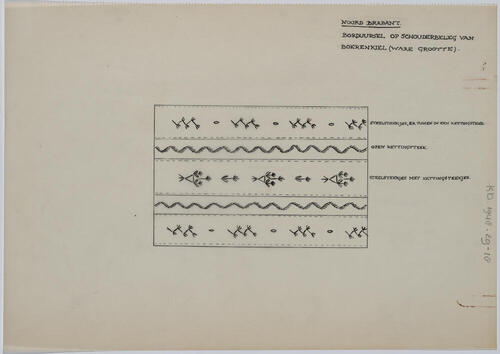 Patroontekening borduursel, boerenkiel Noord-Brabant