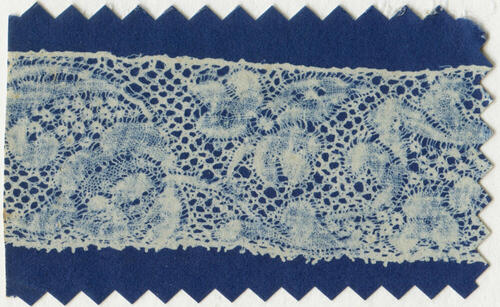 Detail Binche kloskant voor hullekap, Marken