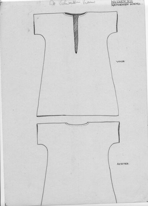Tekening van een katoenen hemd, Huizen