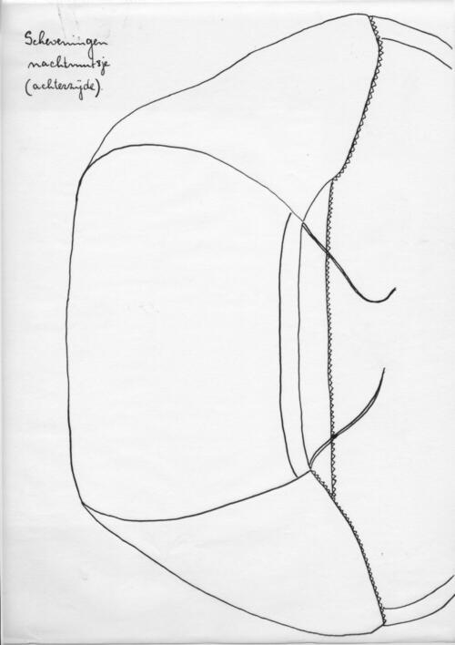 Tekening van een nachtmutsje, Scheveningen