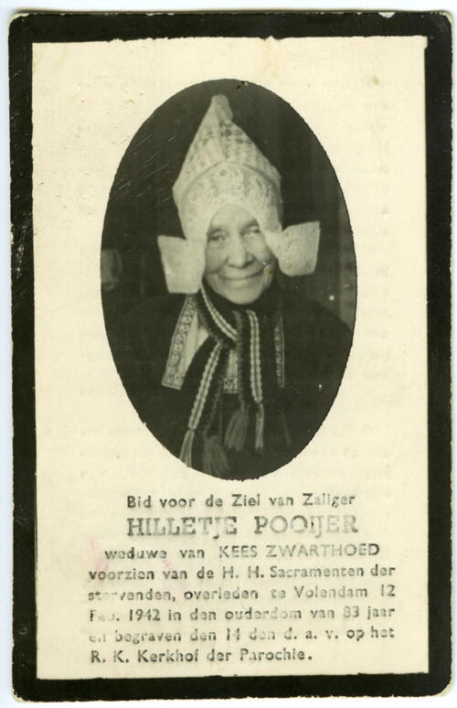 Bidprentje van Hilletje Pooijer, 1942