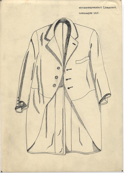 Tekening van een zondagse jas, Utrecht