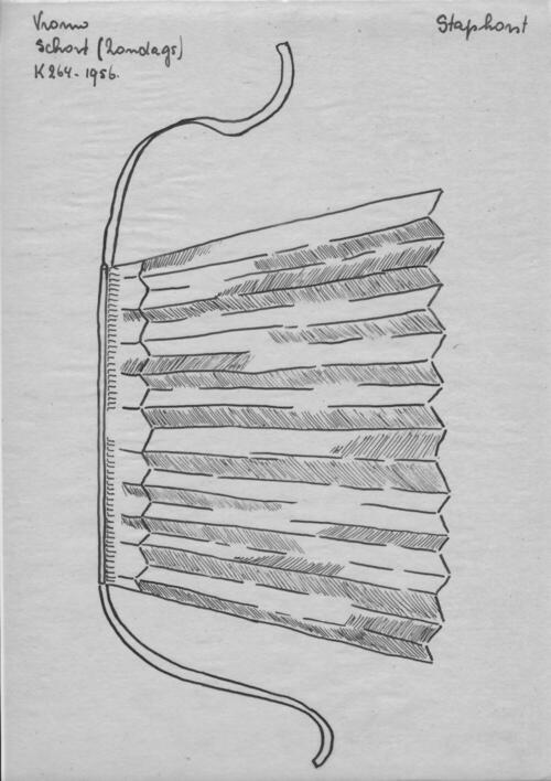 Tekening van een zondags schort, Staphorst