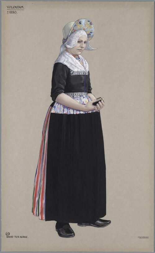Bruid, Volendam circa 1880