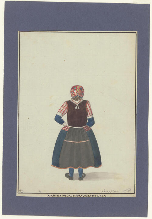 Meisje in zondagse dracht, Marken, 1800–1900