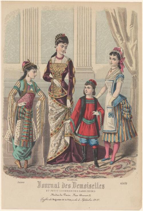 Modeprent uit Le Journal des Dames et des demoiselles