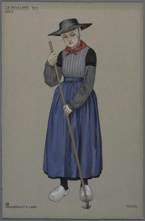Vrouw in katholieke Zuid-Bevelandse dracht 1925