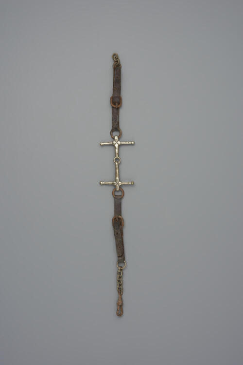 Horlogeketting van leer met paardenbit, 1880–1900