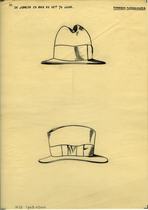 Tekening van een hoed, Marken