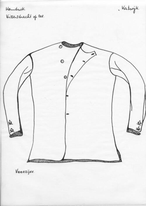 Tekening van een hemdrok, Katwijk