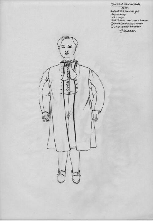 Tekening van jongen van 10 jaar, Hindeloopen