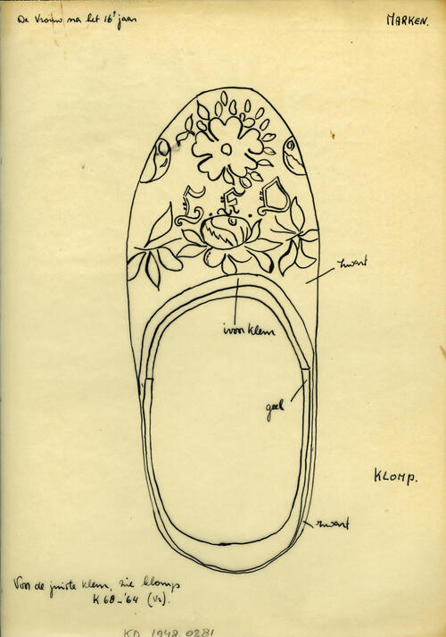 Tekening van een klomp, Marken