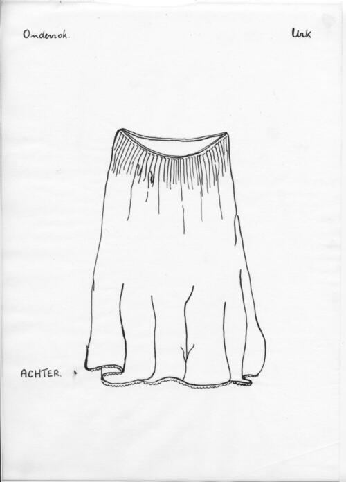 Tekening van een onderrok, Urk