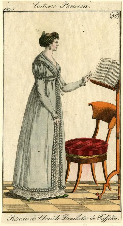 Costume Parisien 'Réseau de Chenille Douillette de Taffetas'
