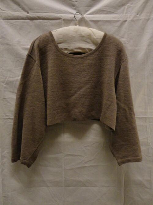Trui van machinaal gebreid beige linnen/nylon