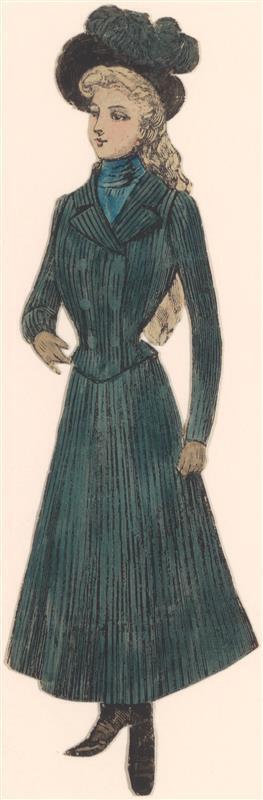 Vel met opgeplakte modebladknipsels van ca. 1890-1910
