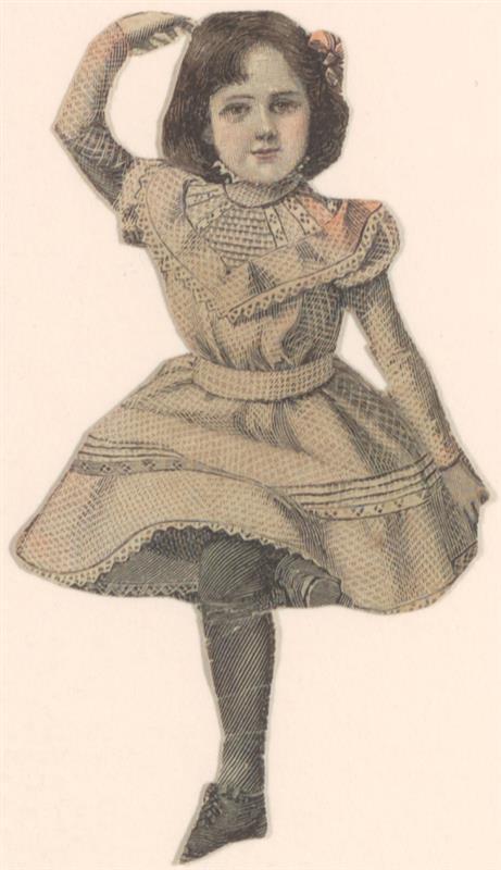 Vel met opgeplakte modebladknipsels van ca. 1890-1910
