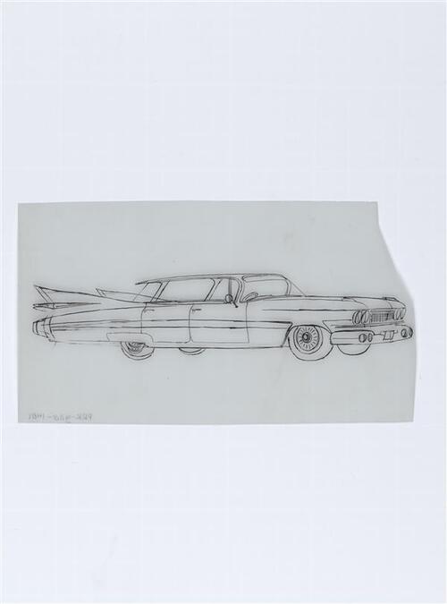Illustratie van auto met vleugels achteraan