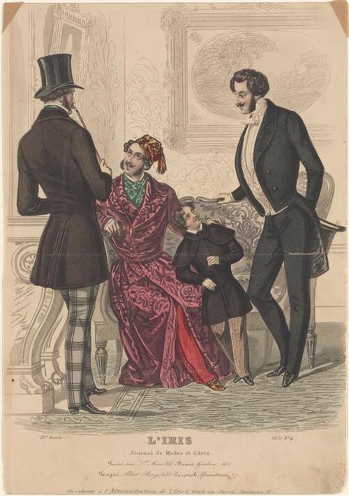 Modeprent uit L'Iris (1851, nr. 4) Journal de Modes et d'Arts