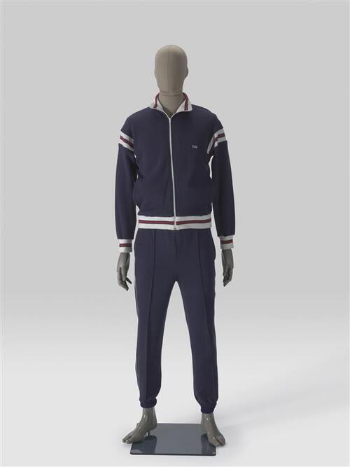 Trainingspak, jasje en broek van donkerblauwe wol