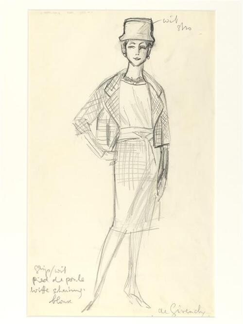 Hubert de Givenchy - tailleur (van grijs/wit pied de poule)