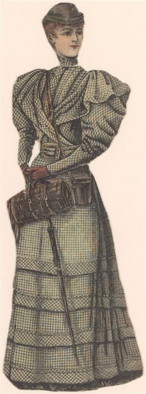 Vel met opgeplakte modebladknipsels van ca. 1890-1910