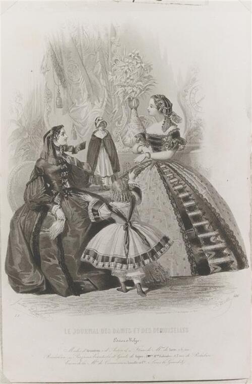 Kostuumprent uit Le journal des dames et des demoiselles