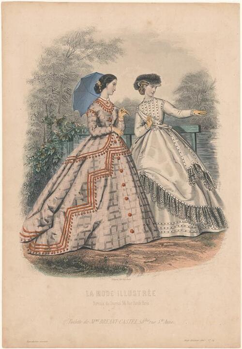 Modeprent uit La Mode Illustrée (1865, pl. 34)
