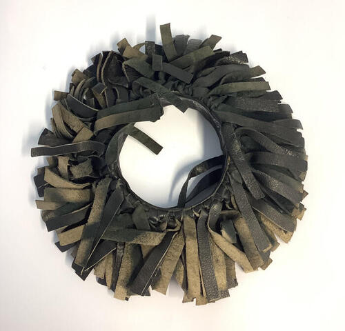 Armband van reepjes leer 