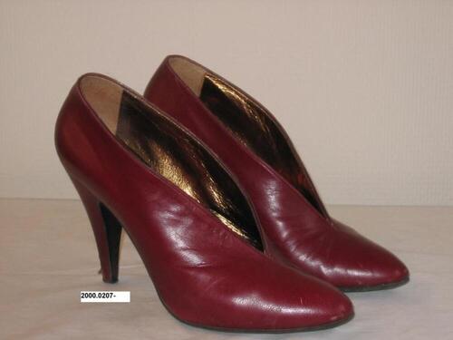 Bordeaux leren pumps