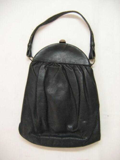 Handtas in zwart leer
