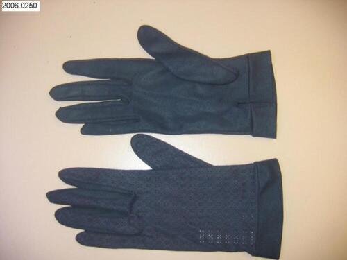 Korte handschoenen in donkerblauwe tricot